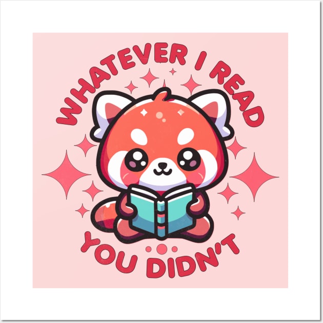 Kawaii Red Panda Reading Wall Art by alcoshirts